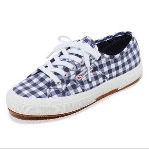 Superga 2750 Gingham Sneaker Navy (size 6.5)